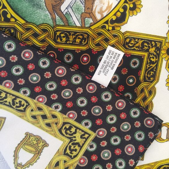 JG Hook Equestrian Print Scarf Horse Shows Jockeys 1990s ITALY - Picture 2 of 7